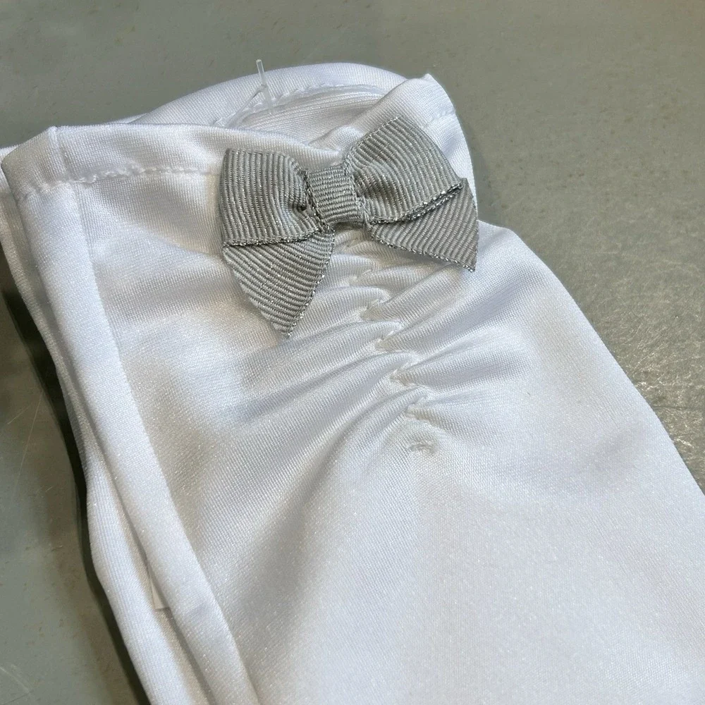 Dressed Up By GYMBOREE Girls White Dress‎ Gloves Size Small New